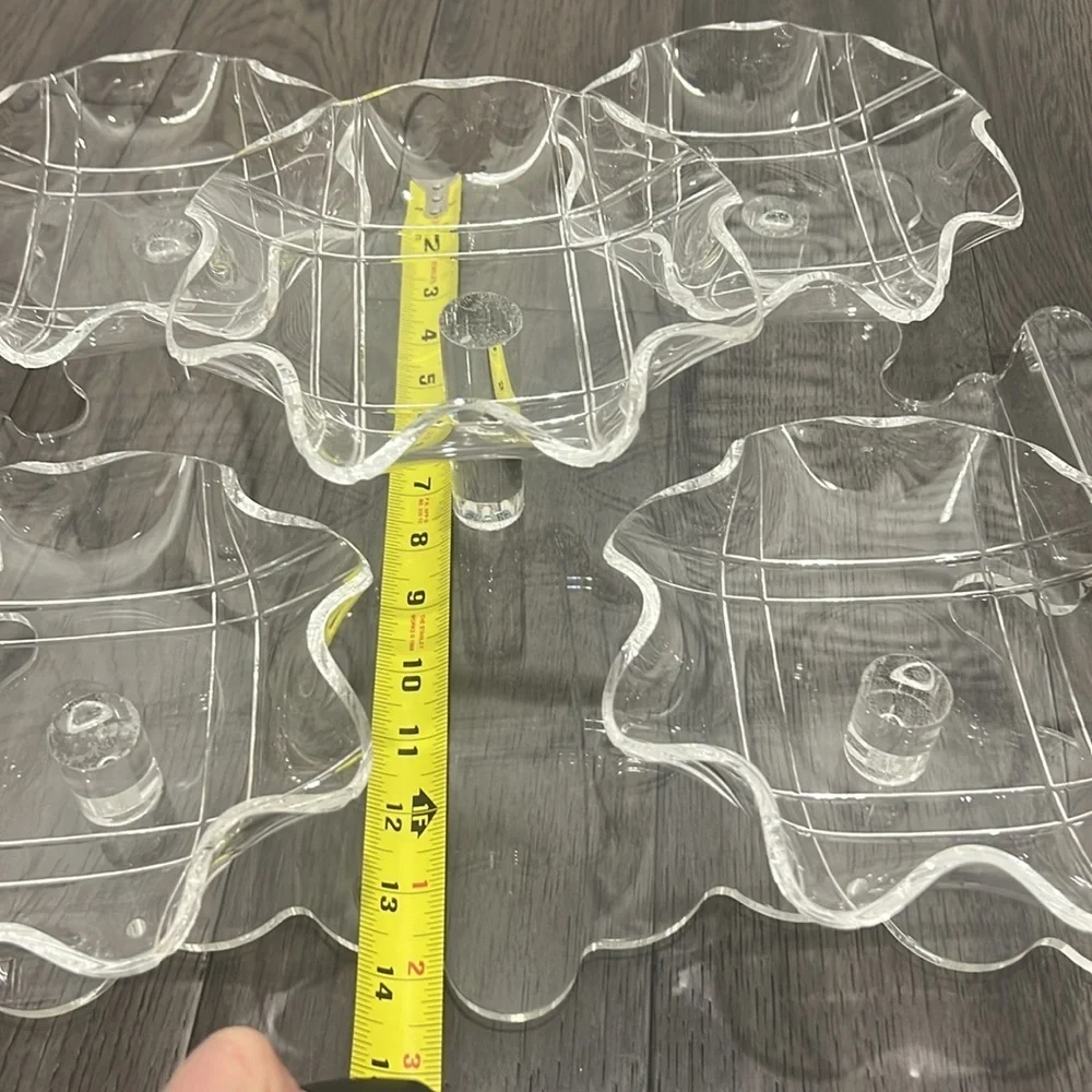 Beautiful five compartment decorative scalloped serving tray